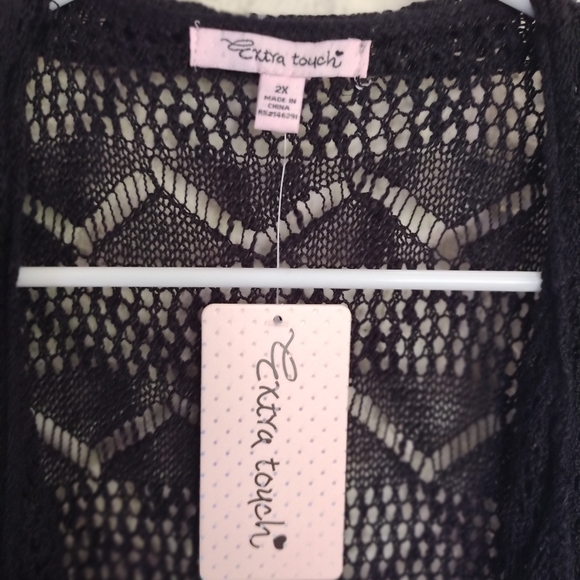 NWT Extra Touch | Black Loose Knit Cardigan Sz.2X - Picture 3 of 4